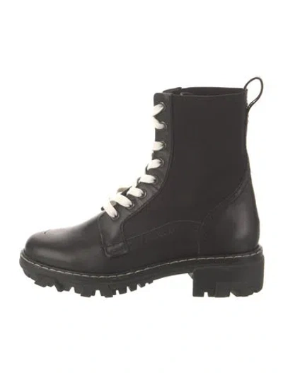 Pre-owned Rag & Bone Leather Combat Boots In Black