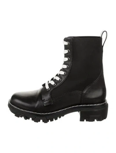 Pre-owned Rag & Bone Leather Combat Boots In Black