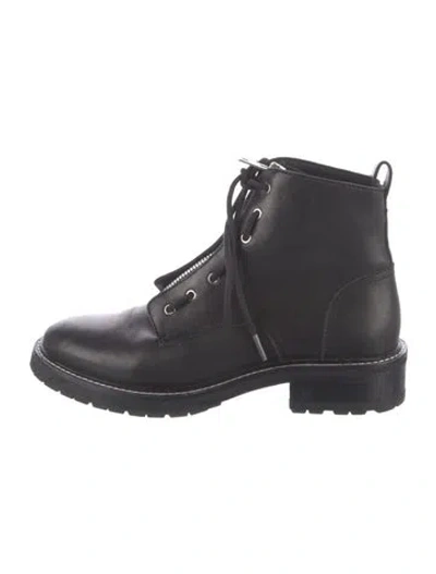 Pre-owned Rag & Bone Leather Combat Boots In Black
