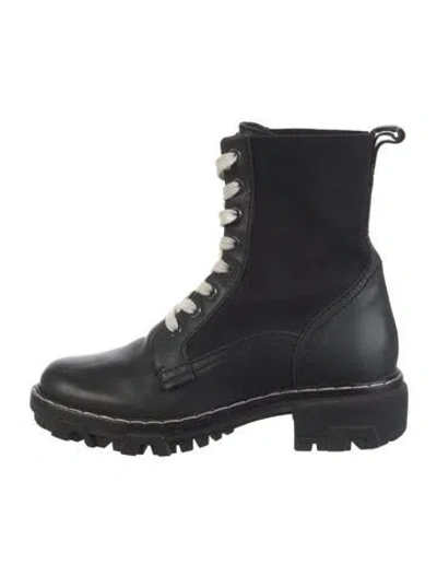 Pre-owned Rag & Bone Leather Combat Boots In Black