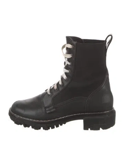 Pre-owned Rag & Bone Leather Combat Boots In Black