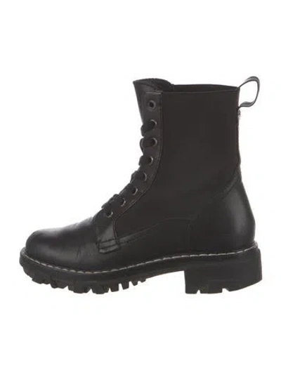 Pre-owned Rag & Bone Leather Combat Boots In Black