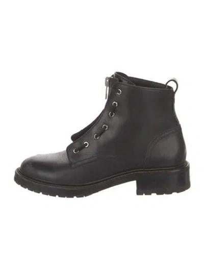 Pre-owned Rag & Bone Leather Combat Boots In Black