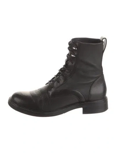 Pre-owned Rag & Bone Leather Combat Boots In Black