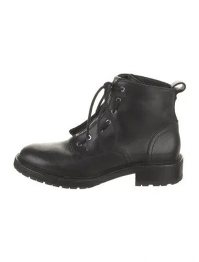 Pre-owned Rag & Bone Leather Combat Boots In Black