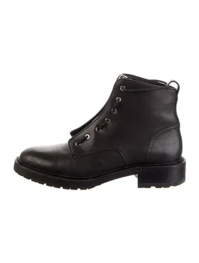 Pre-owned Rag & Bone Leather Combat Boots In Black