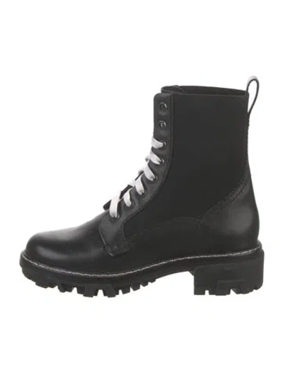 Pre-owned Rag & Bone Leather Combat Boots In Black