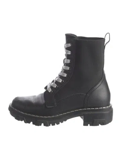 Pre-owned Rag & Bone Leather Combat Boots In Black