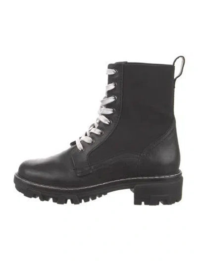 Pre-owned Rag & Bone Leather Combat Boots In Black