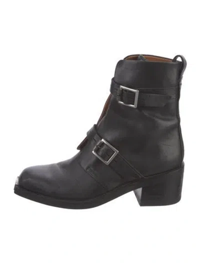 Pre-owned Rag & Bone Leather Combat Boots In Black
