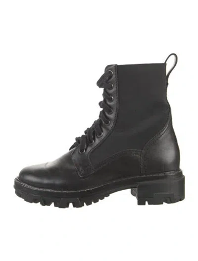 Pre-owned Rag & Bone Leather Combat Boots In Black