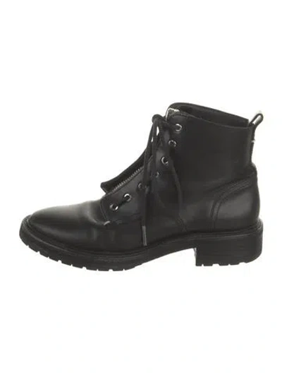 Pre-owned Rag & Bone Leather Combat Boots In Black