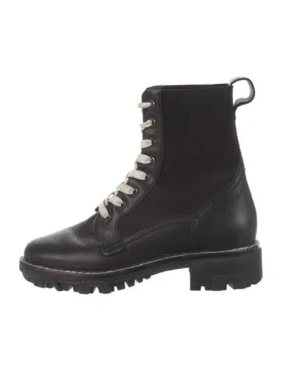 Pre-owned Rag & Bone Leather Combat Boots In Black