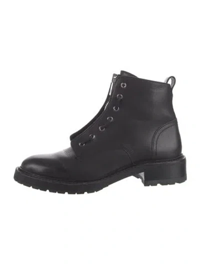 Pre-owned Rag & Bone Leather Combat Boots In Black