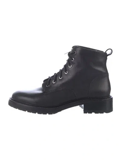 Pre-owned Rag & Bone Leather Combat Boots In Black