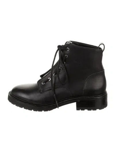 Pre-owned Rag & Bone Leather Combat Boots In Black