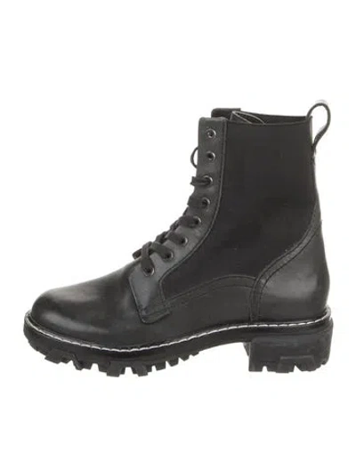 Pre-owned Rag & Bone Leather Combat Boots In Black