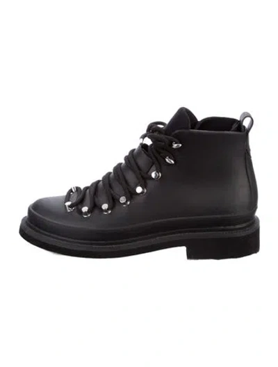 Pre-owned Rag & Bone Leather Combat Boots In Black