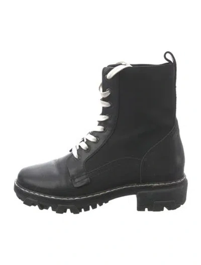 Pre-owned Rag & Bone Leather Combat Boots In Black