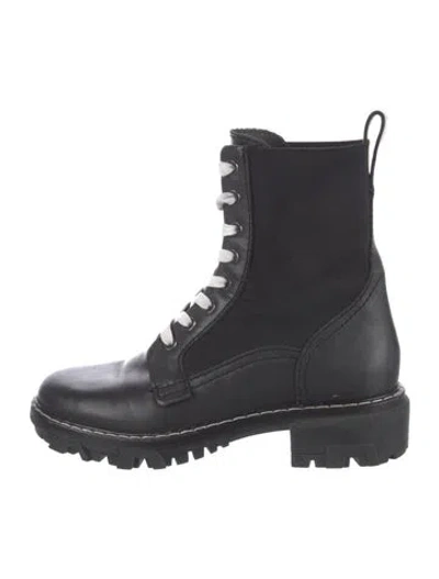 Pre-owned Rag & Bone Leather Combat Boots In Black