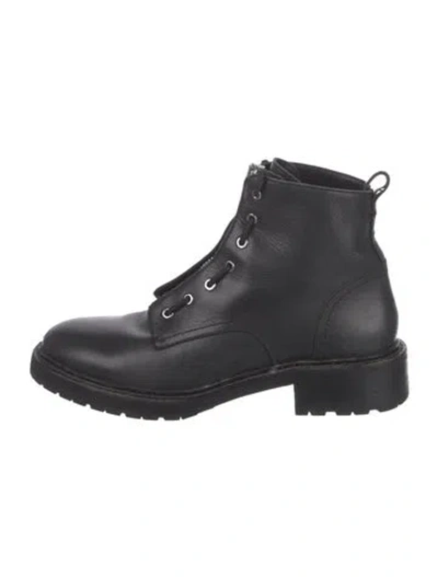 Pre-owned Rag & Bone Leather Combat Boots In Black