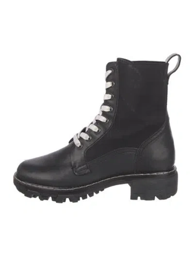 Pre-owned Rag & Bone Leather Combat Boots In Black