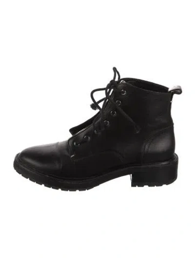 Pre-owned Rag & Bone Leather Combat Boots In Black
