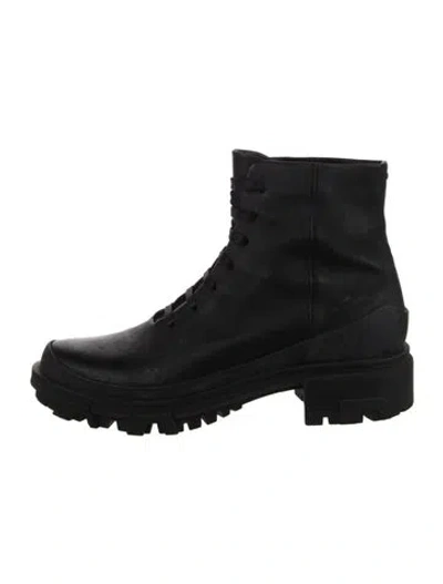 Pre-owned Rag & Bone Leather Combat Boots In Black