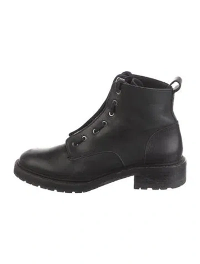 Pre-owned Rag & Bone Leather Combat Boots In Black
