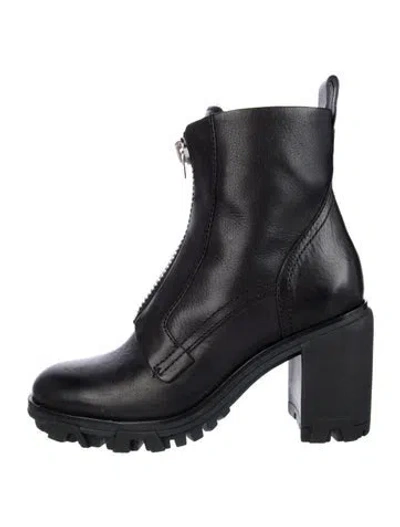 Pre-owned Rag & Bone Leather Combat Boots In Black
