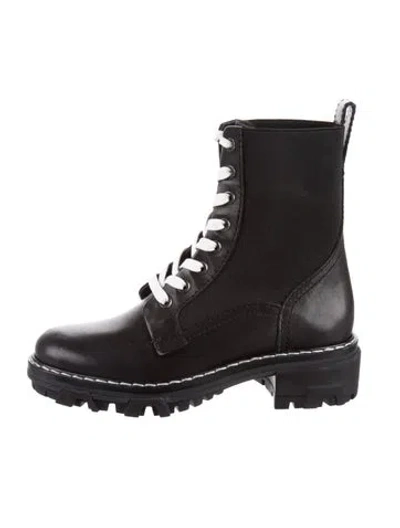 Pre-owned Rag & Bone Leather Combat Boots In Black
