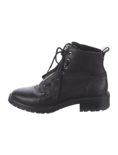 Pre-owned Rag & Bone Leather Combat Boots In Black