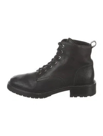 Pre-owned Rag & Bone Leather Combat Boots In Black