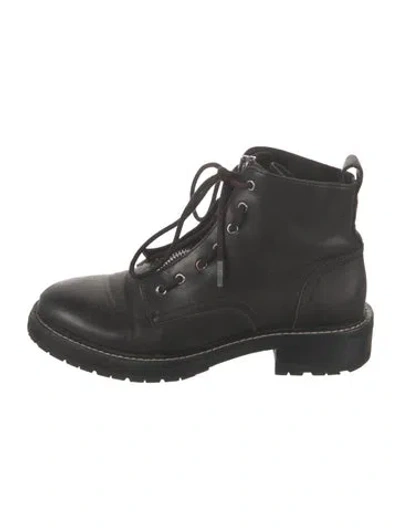 Pre-owned Rag & Bone Leather Combat Boots In Black