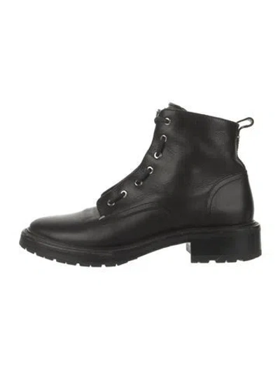 Pre-owned Rag & Bone Leather Combat Boots In Black