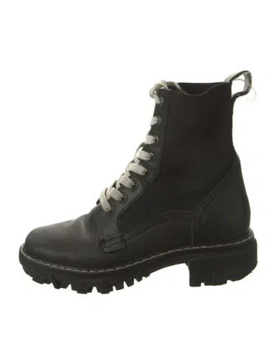 Pre-owned Rag & Bone Leather Combat Boots In Black