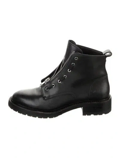 Pre-owned Rag & Bone Leather Combat Boots In Black