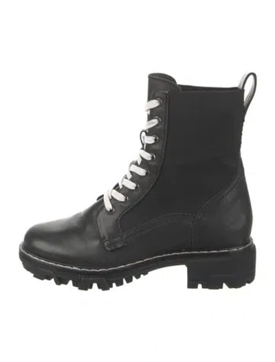 Pre-owned Rag & Bone Leather Combat Boots In Black