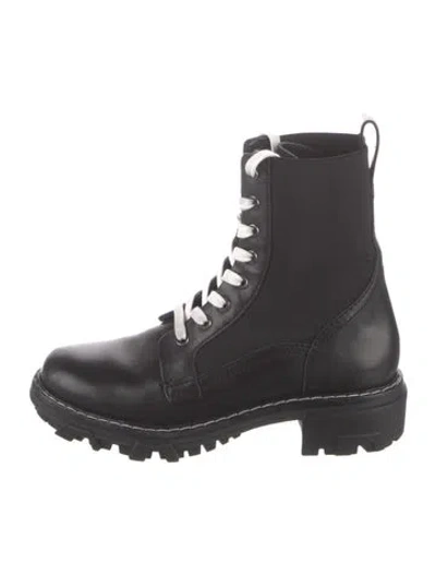 Pre-owned Rag & Bone Leather Combat Boots In Black