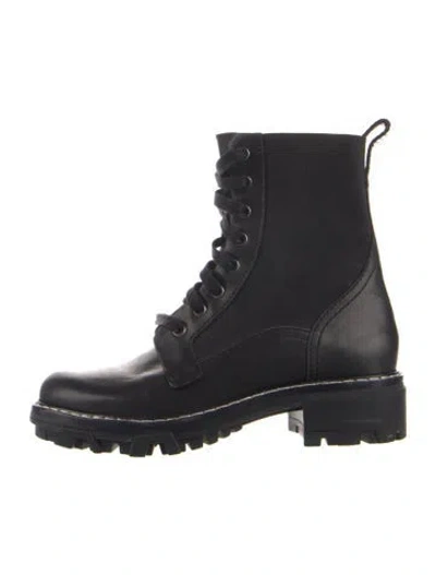 Pre-owned Rag & Bone Leather Combat Boots In Black