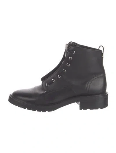 Pre-owned Rag & Bone Leather Combat Boots In Black