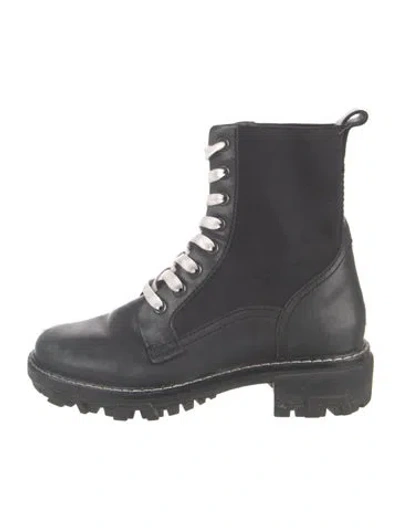 Pre-owned Rag & Bone Leather Combat Boots In Black