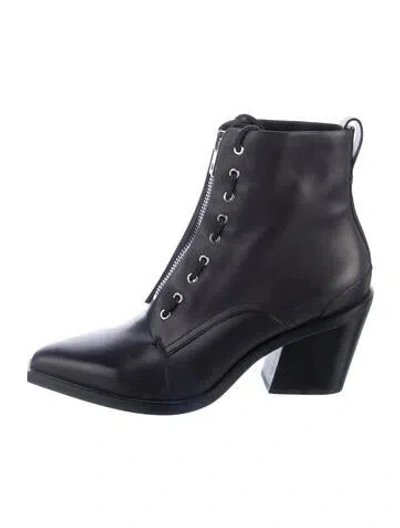 Pre-owned Rag & Bone Leather Combat Boots In Black