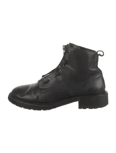 Pre-owned Rag & Bone Leather Combat Boots In Black