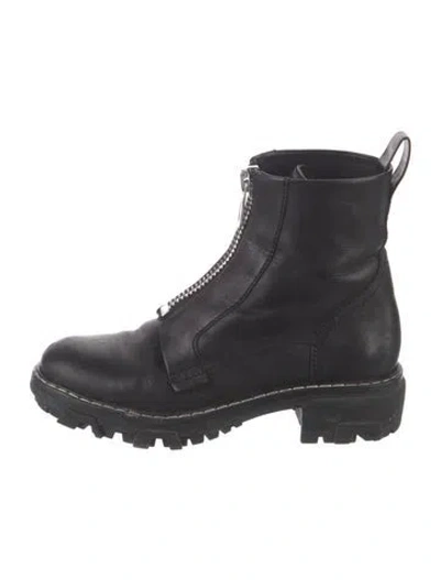 Pre-owned Rag & Bone Leather Combat Boots In Black