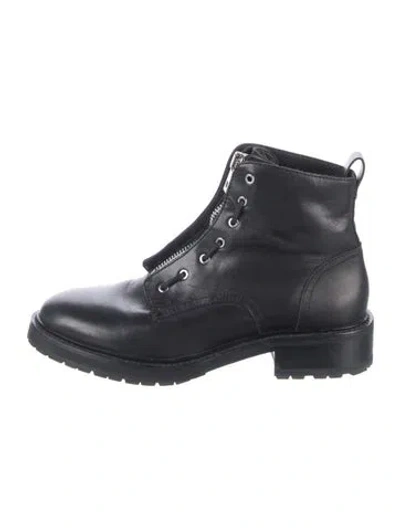 Pre-owned Rag & Bone Leather Combat Boots In Black