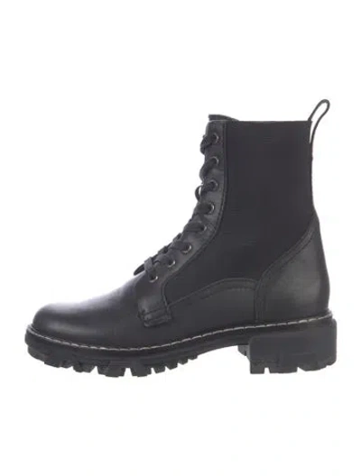 Pre-owned Rag & Bone Leather Combat Boots In Black