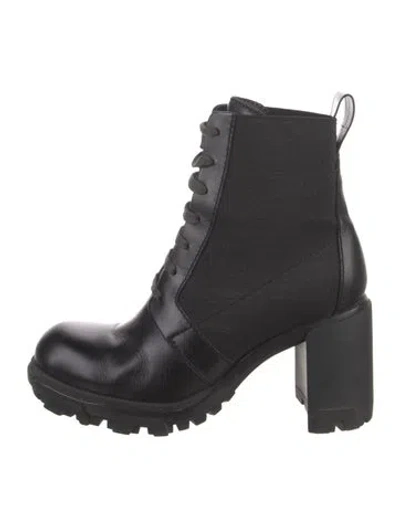 Pre-owned Rag & Bone Leather Combat Boots In Black