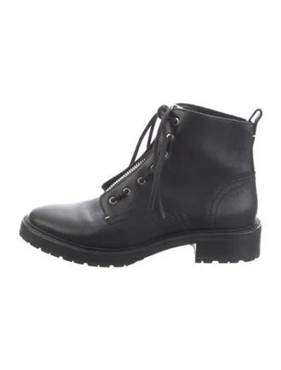 Pre-owned Rag & Bone Leather Combat Boots In Black
