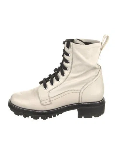Pre-owned Rag & Bone Leather Combat Boots In Black/white